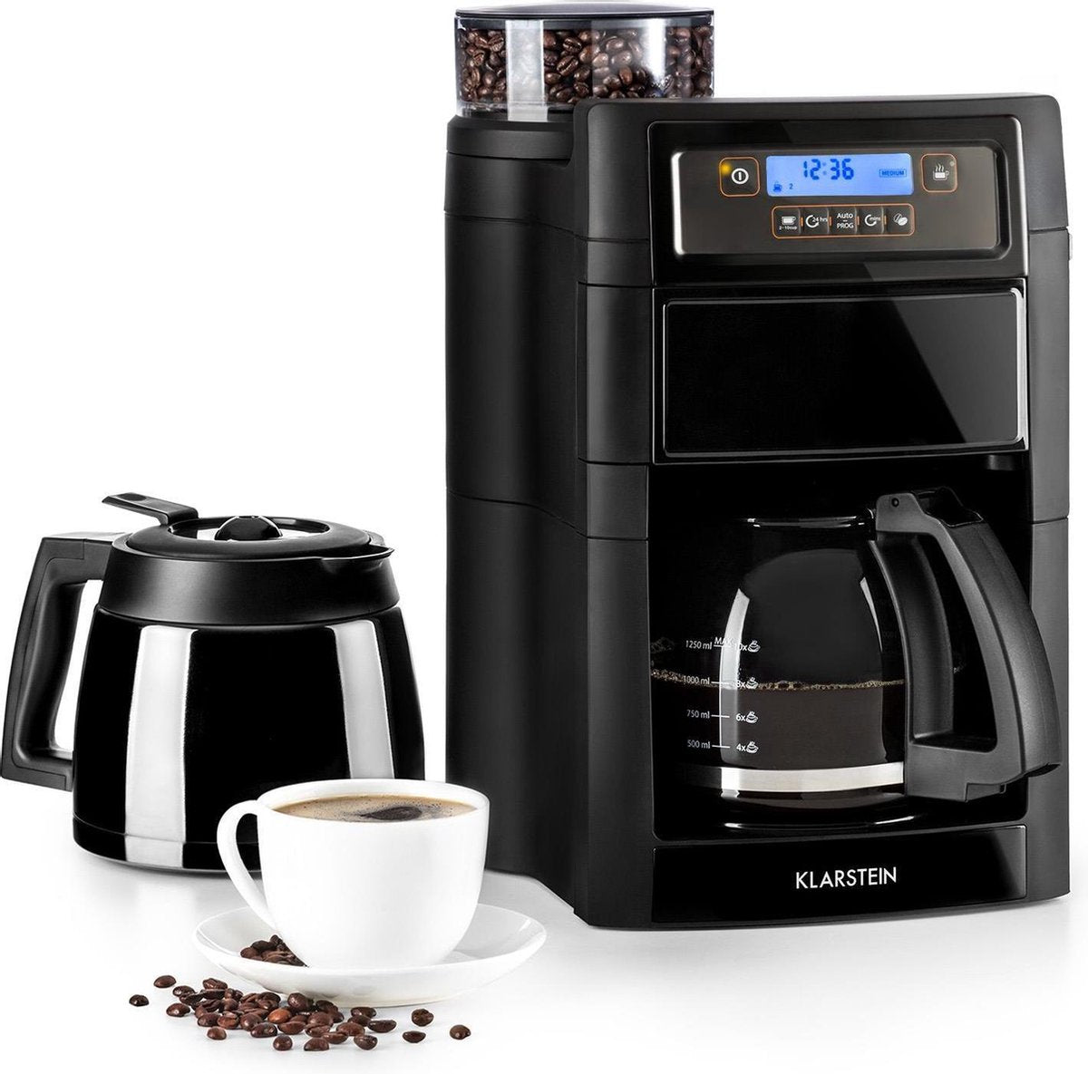 Klarstein Aromatica II Duo koffiezetapparaat geïntegreerd maalwerk 1