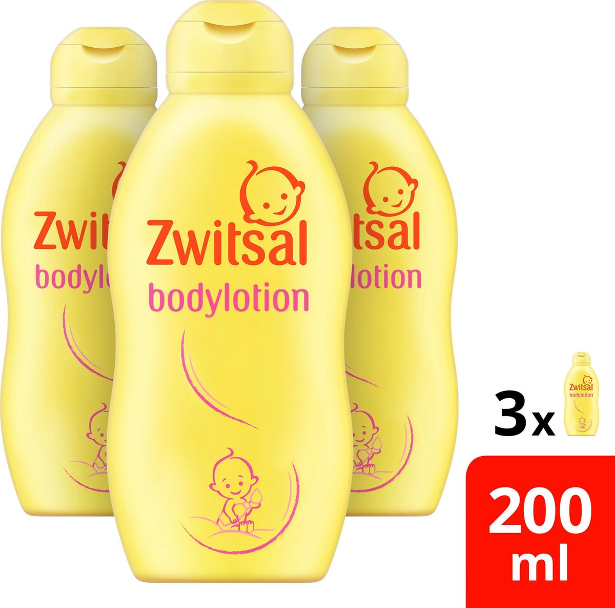Zwitsal Baby Bodylotion 3x200 ml