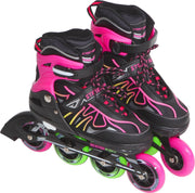 Laubr Streetrunner skeelers Maat 35-38 abec 7 - zwart/roze/groen