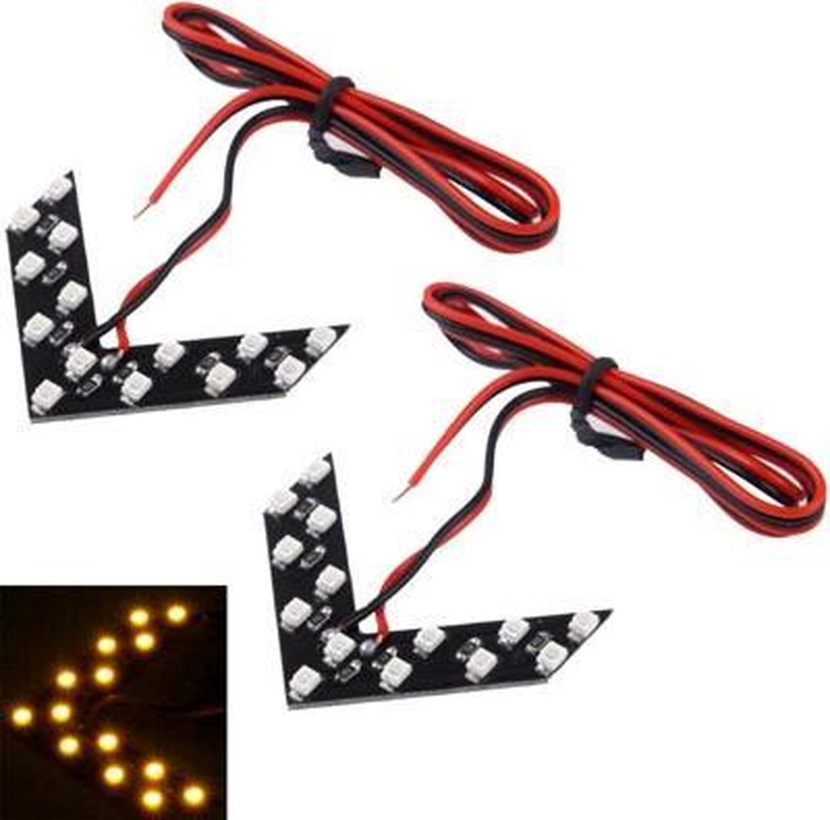 14 LED 3528 SMD pijlen licht voor auto zijspiegel richtingaanwijzer (paren)