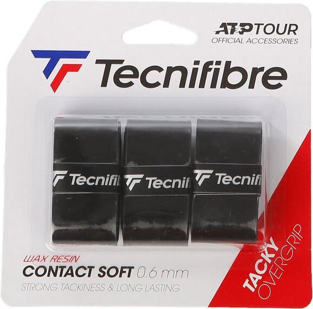 Tecnifibre Contact Soft (3 stuks) - 0.6mm - zwart - overgrips