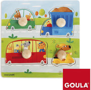 Goula Voertuigen Houten Noppenpuzzel