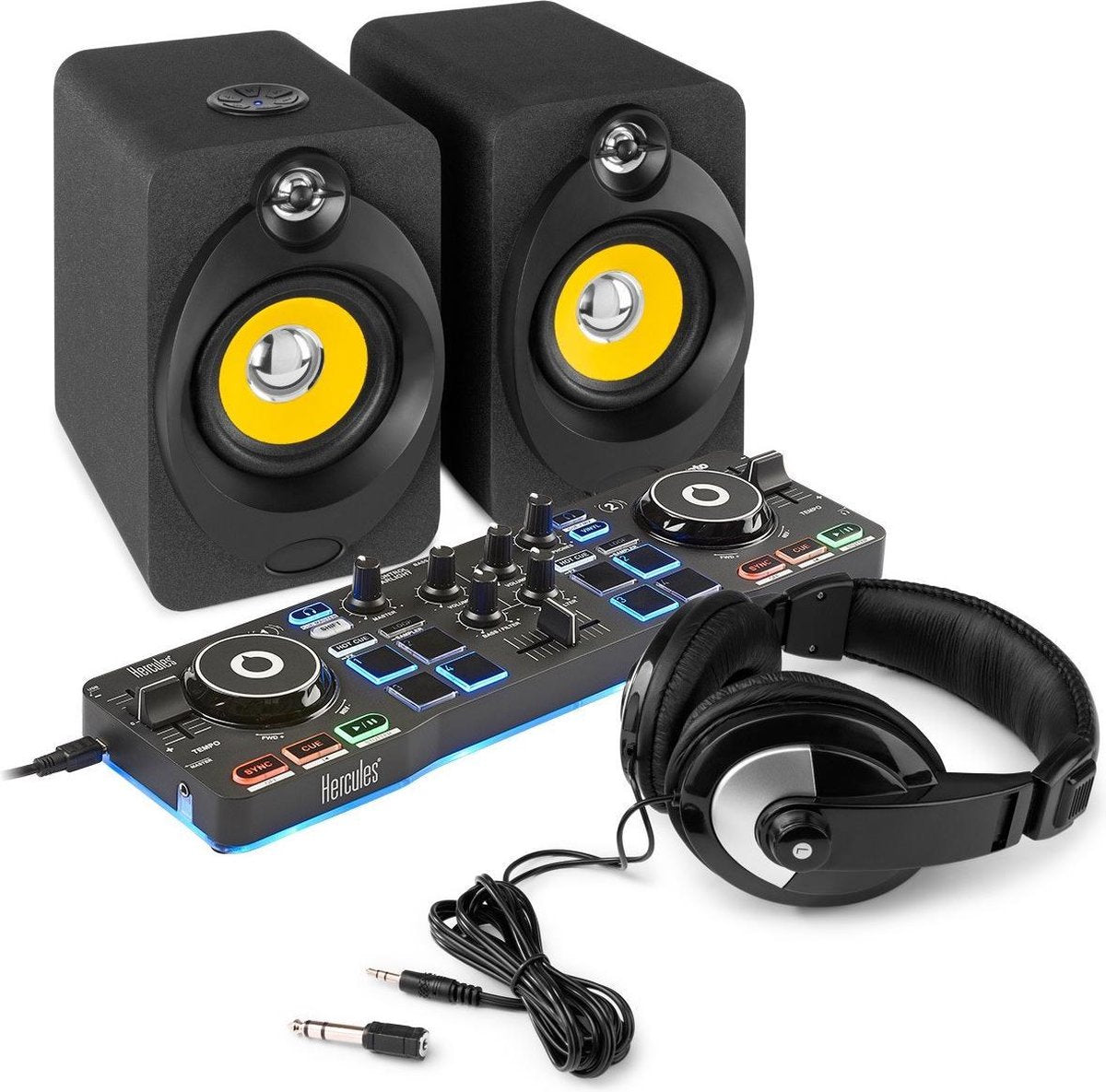 DJ set - Hercules DJControl Starlight DJ instapset met Bluetooth speakers - Complete set voor de beginnende slaapkamer DJ!