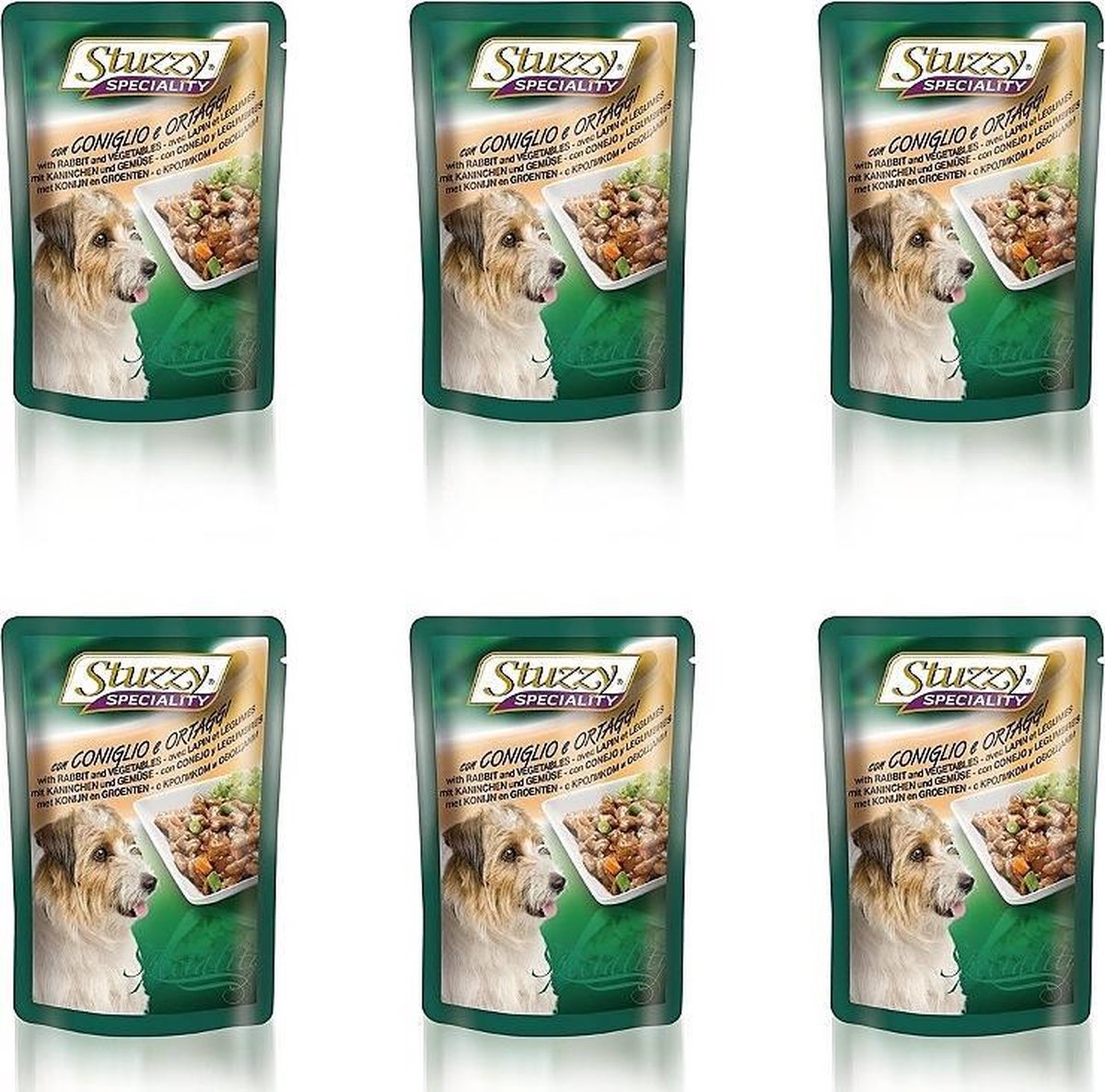 Hondenvoer - Natvoer voor honden -  Stuzzy Dog 100gr - KONIJN & GROENTEN - 6 zakjes