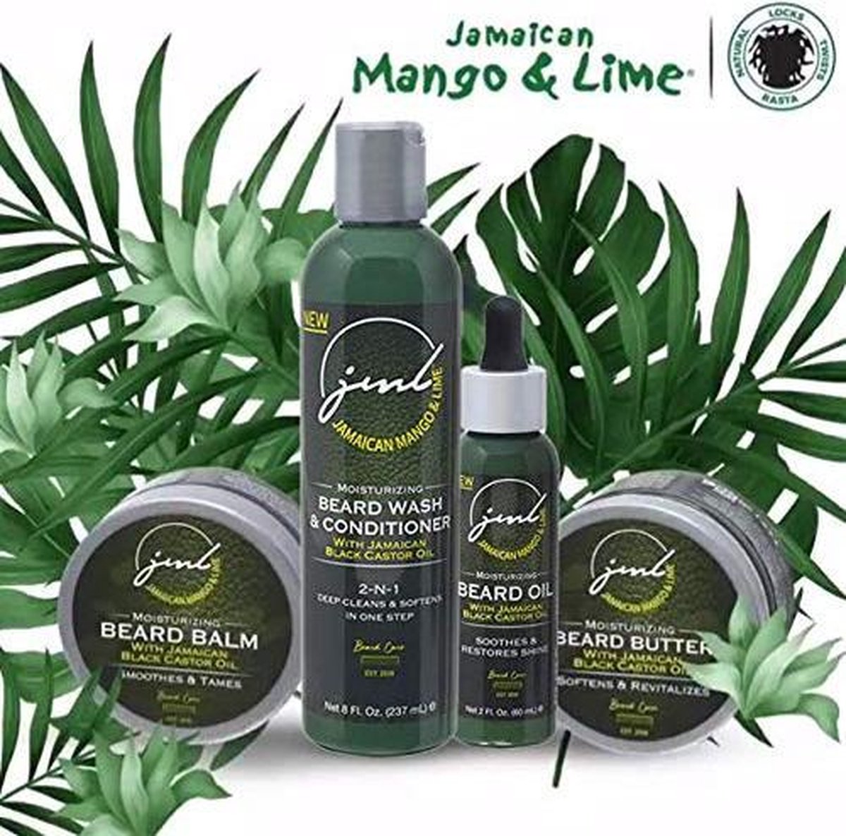 Jamaican Mango & Lime Moisturizing Beard Care Kit/Jamaican Mango & lime/Baard Olie/Baard Wax/Baard Balm/Baard Shampoo