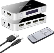 HDMI Switch 4 in 1 uit poort (2020) + afstandsbediening | 4K@60Hz | Aux & SPDIF ingang | ARC