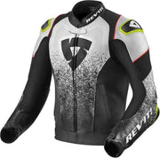 REV'IT! Quantum Air Black Neon Red Leather Motorcycle Jacket 54