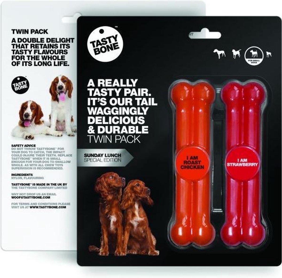Tasty bone twinpack beef sausage / bacon 15x4x2