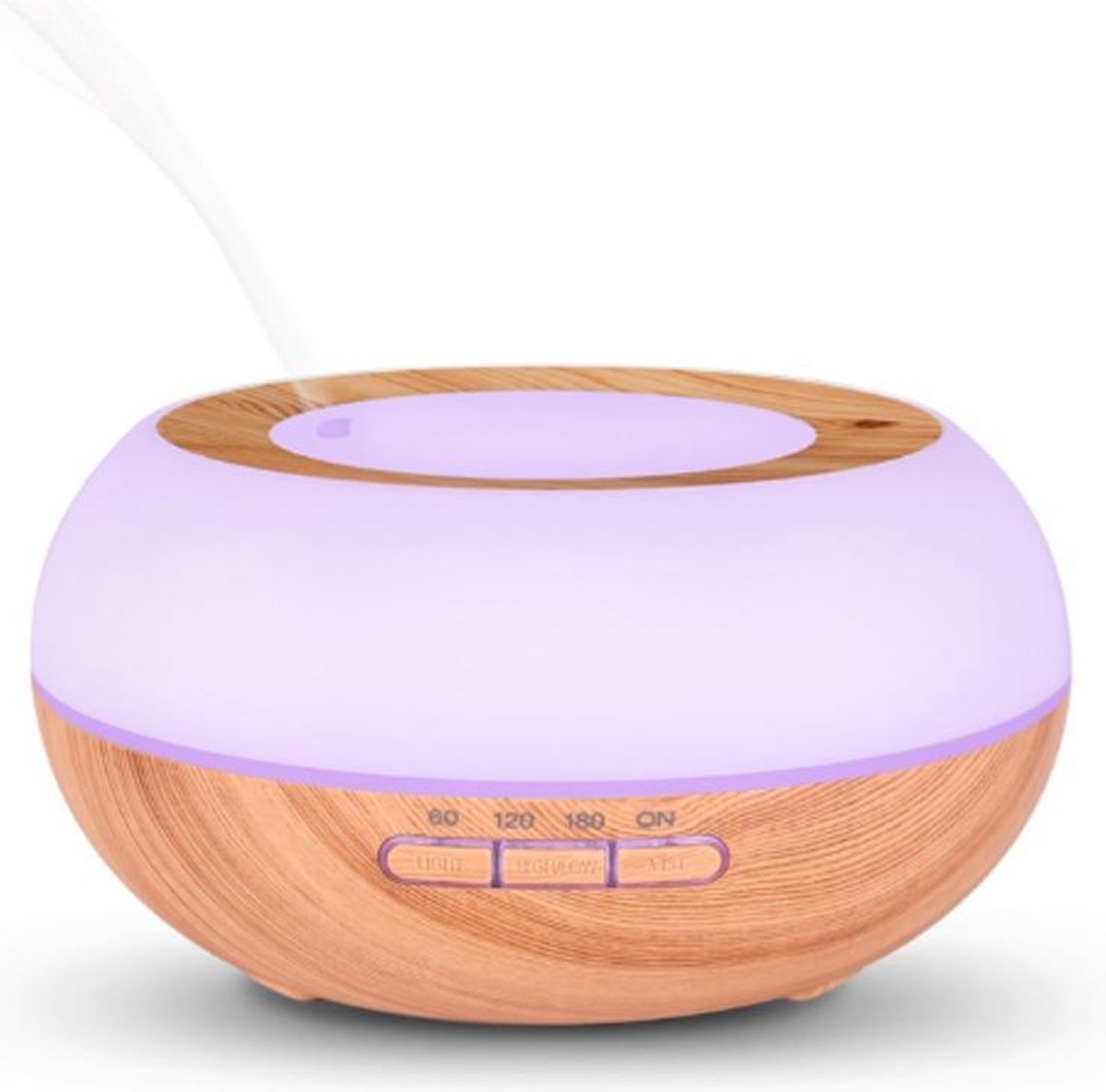 Seidon™ Aroma Diffuser – Lichtbruin Lichtcirkel - *BLACK FRIDAY KORTING* - Gratis Ebook - Luchtbevochtiger – Geur Verspreider