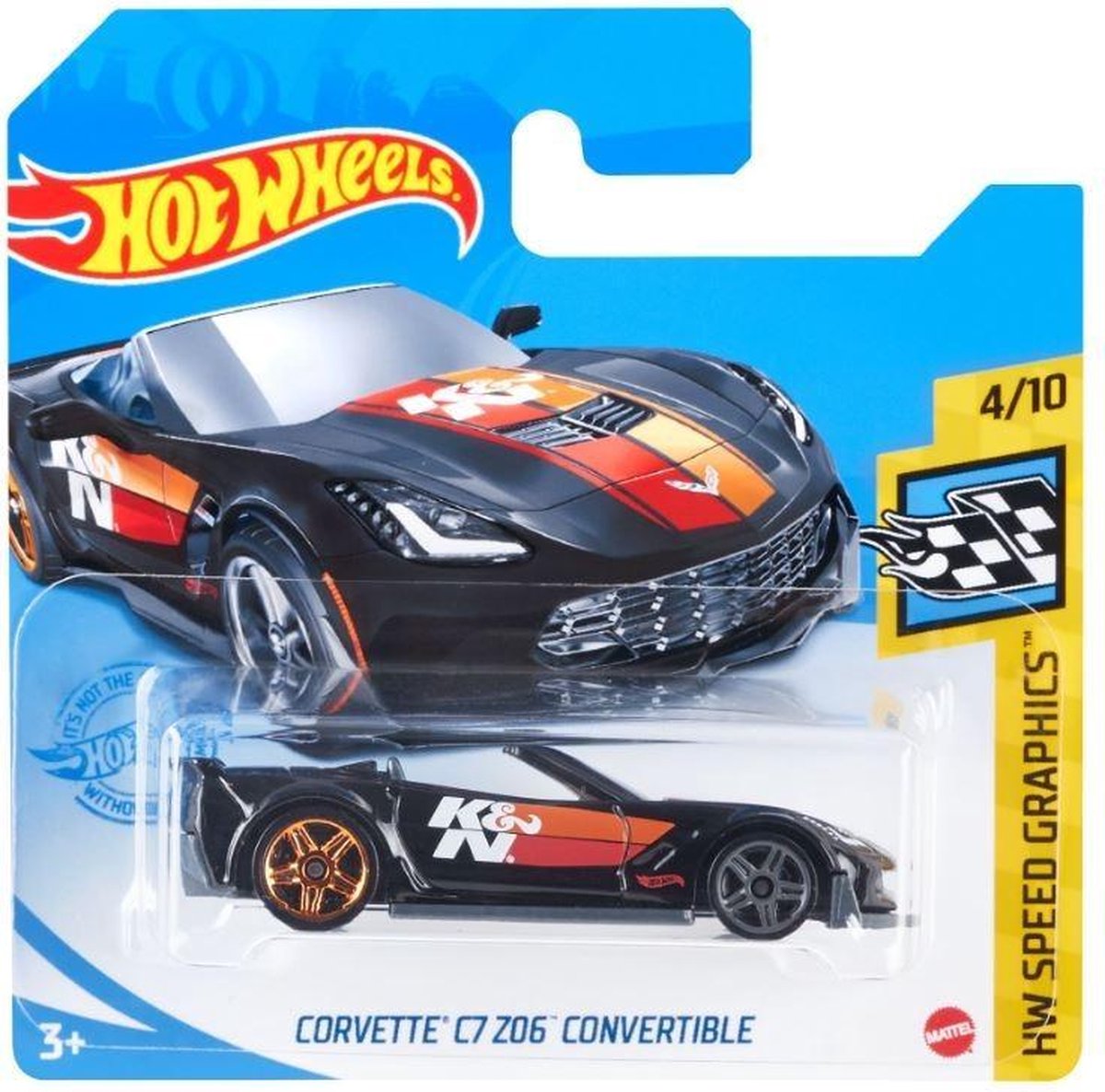 Hot Wheels Auto Speed Graphics Corvette C7 Zo6 7cm Zwart