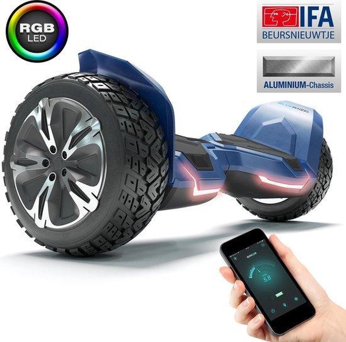 Hoverboard | GYROOR | Off-Road Hoverboard | 8.5 Inch wielen | Self Balance Hoverboard | Bluetooth Speakers | Oxboard | Blauw
