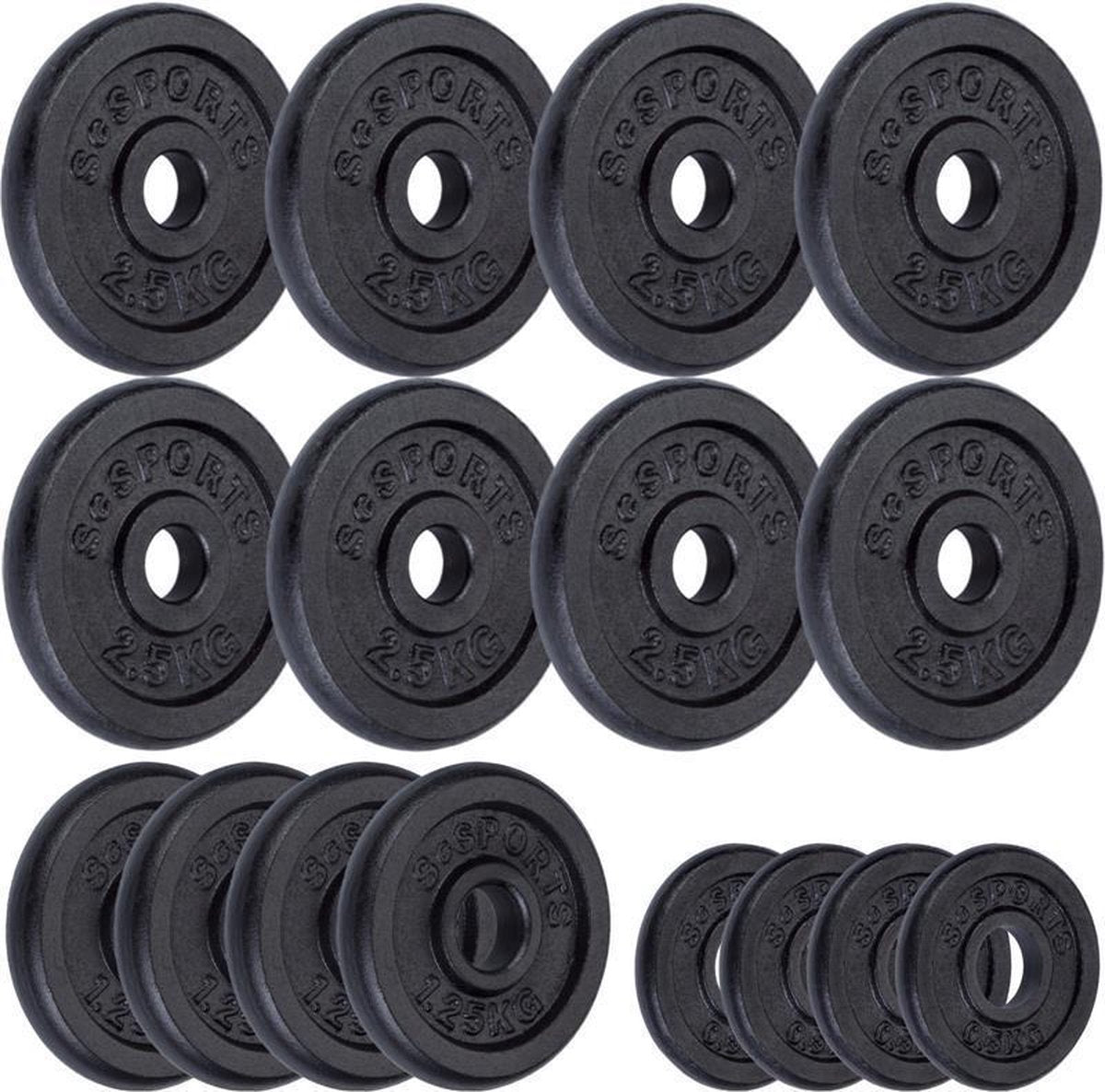 ScSPORTS® Halterschijven set 27 kg - 30 mm - Gietijzer - Gewichten