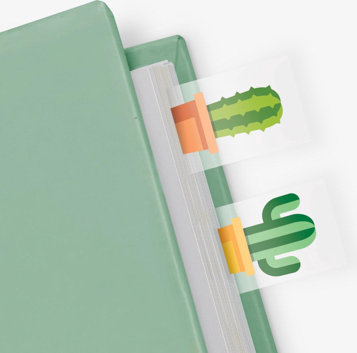 Mustard - paginamarkeerders  - page markers - cactus - 100 st.
