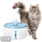 Waterfontein 2L - Kattenfontein - drinkfontein- drink fontein huisdieren - poezen waterbron - dieren drinkbak - water bak voor kat en hond - inc. 5 filters