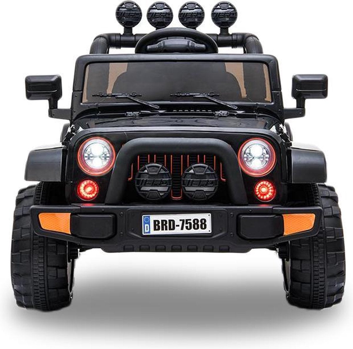 Kijana elektrische kinderauto - Jeep - zwart - soft start - USB - AUX
