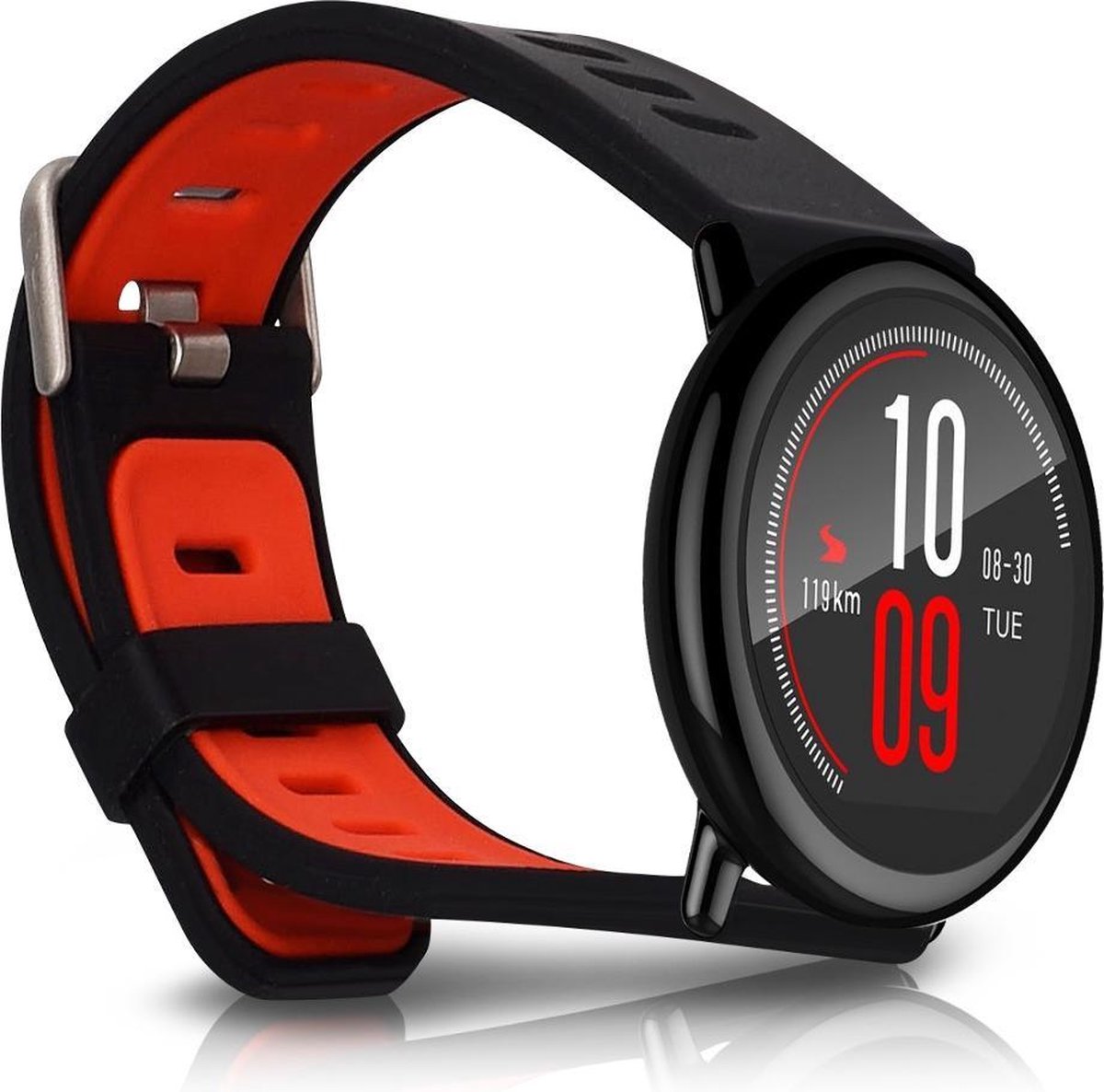 kwmobile horlogeband voor Huami Amazfit - siliconen armband voor fitnesstracker - zwart