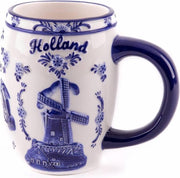 Delfts Blauw Embossed Beker Molens Holland - Souvenir