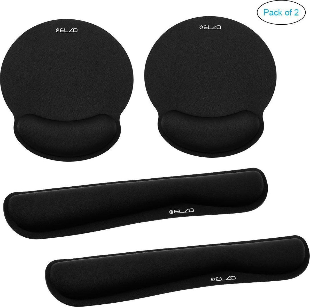 Muismat met Polssteun van Gel | Voor toetsenbord en muis met traagschuim | Ergonomische ondersteuning bureau pc computer  polssteunset polssteun anti-peesproblemen en ergonomisch comfort voor pc-computer laptop MacBook iMac