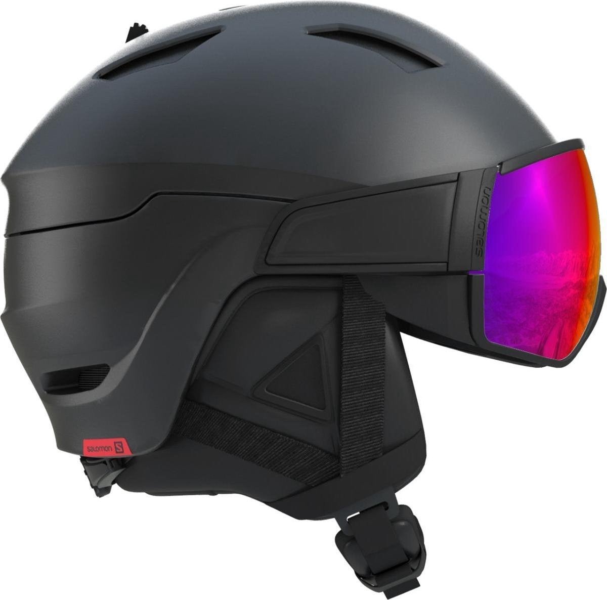 Salomon Driver Vizierhelm - Maximaal Gemak - Comfort - Zwart/Rode Accenten/Solar - Medium
