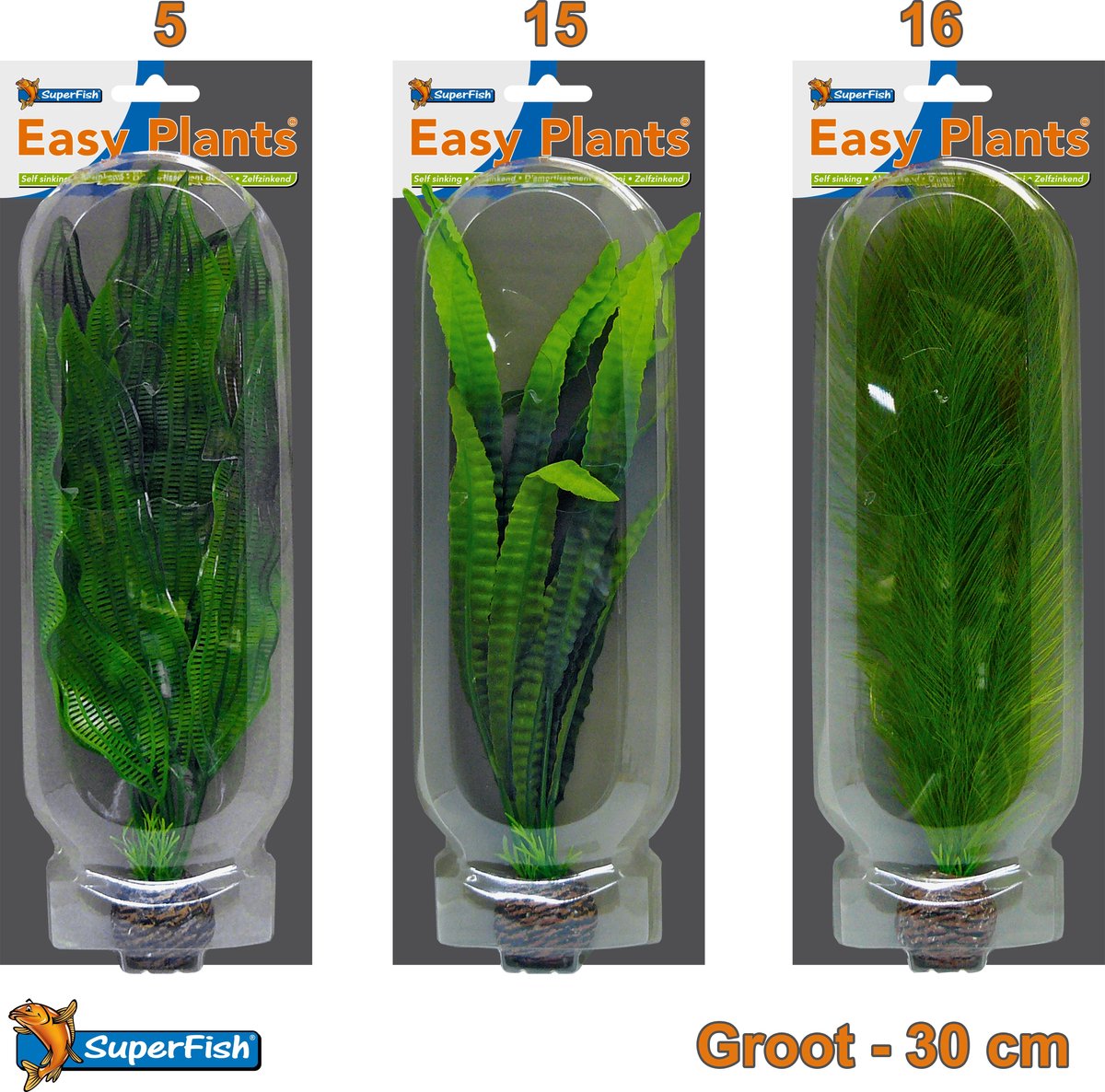 Easy Plants Aquarium kunst planten groot (Combinatieset 4)