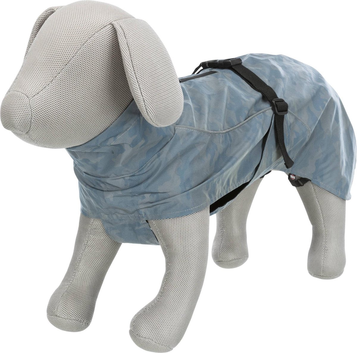 Hondenjas - Regenjas voor honden - reflecterend - zilverblauw - Nekomvang: tot 34 cm Buikomvang: 39-70 cm Ruglengte: 30 cm