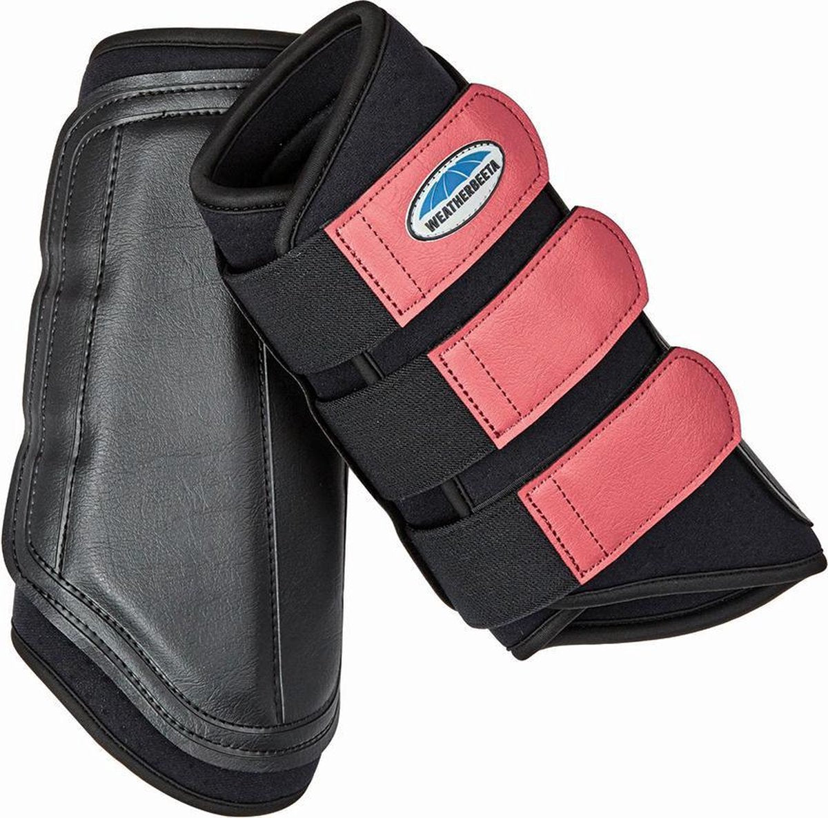 DW4Trading® Weatherbeeta paarden beenbeschermers single lock 2 stuks zwart-paradise pink full