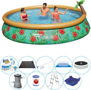 Bestway Fast Set Paradijs Bloemen Rond 457x84 cm - Deluxe Zwembad Pakket