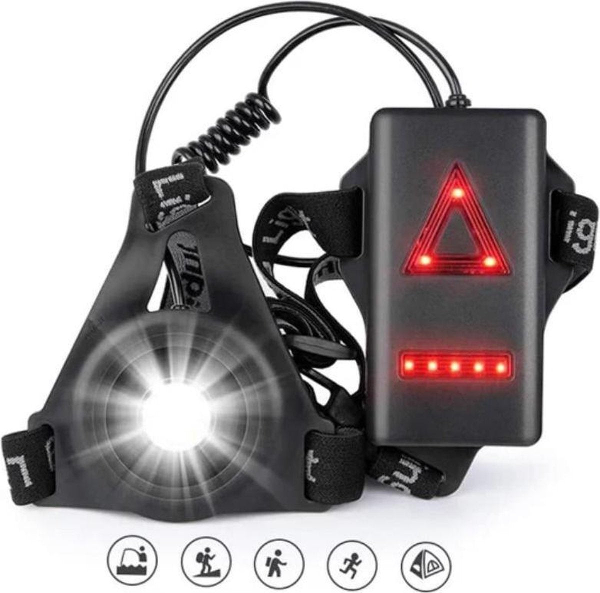 Running Hardloop verlichting - Hardloopverlichting - Hardloopvest met verlichting - Hardloop lampjes - Veiligheidsvest - Wandel verlichting - Verlichting hardlopen - Verlichting wandelen - Wandelverlichting - Hondenverlichting - Uitlaat verlichting