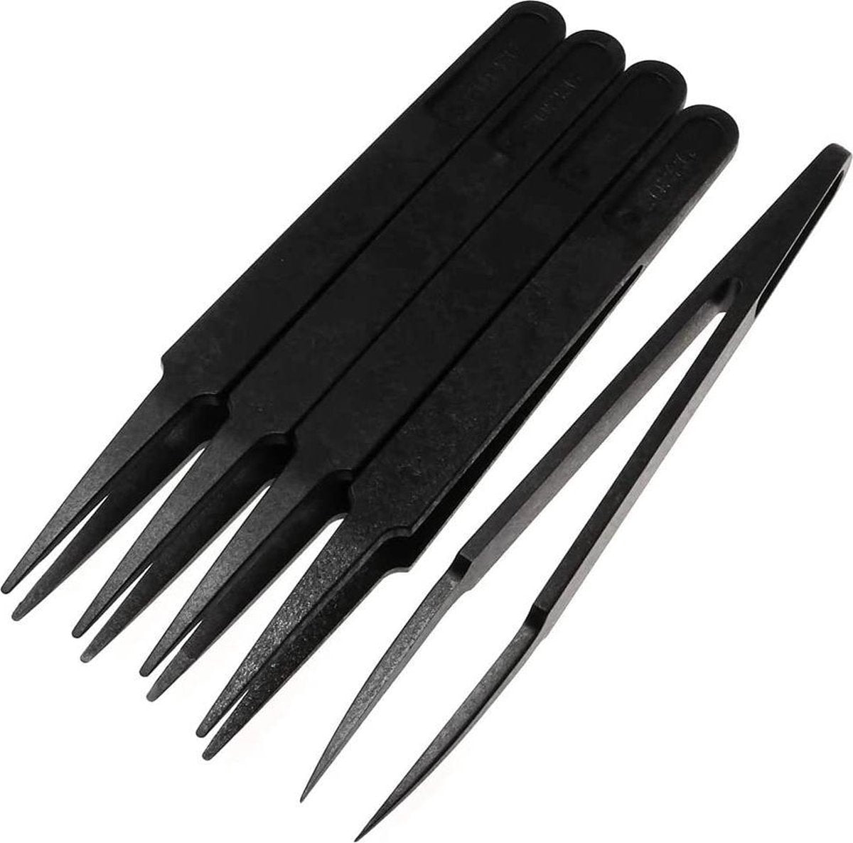 MMOBIEL 5 Stuks Anti-Statische Multifunctionele Plastic Precisie Pincet Set