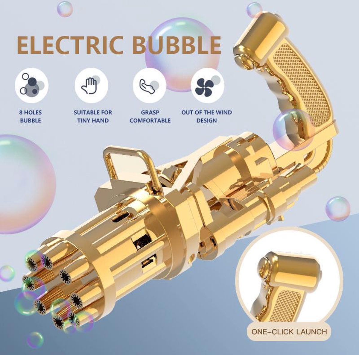 ZenXstore - Bellenblaas pistool (Goud) - Bubble machine mini - Mini bubbelgun- Gatling - Speelgoed