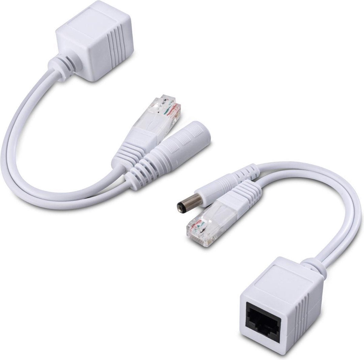 kwmobile PoE adapter - Passive power over ethernet adapter kabelset - Injector and splitterkabel voor netwerk