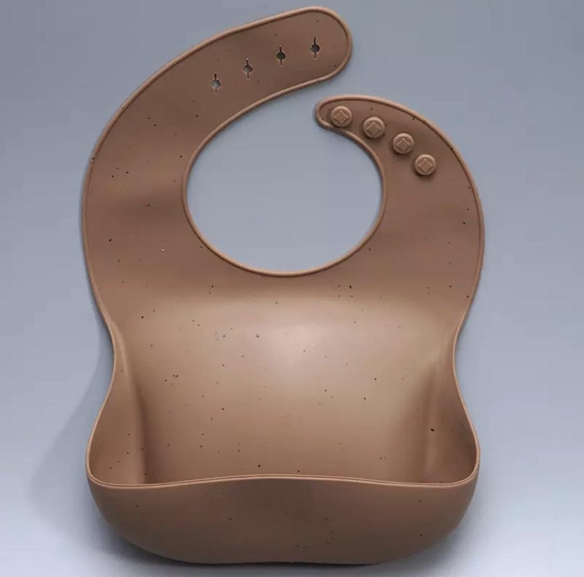 SIIDDS - Siliconen slabbetje met opvangbakje - bruin spikkels - baby - peuter - etenstijd - absorbeert geen voedsel of water - BPA-vrij - vaatwasserbestendig - look a like mushie slab