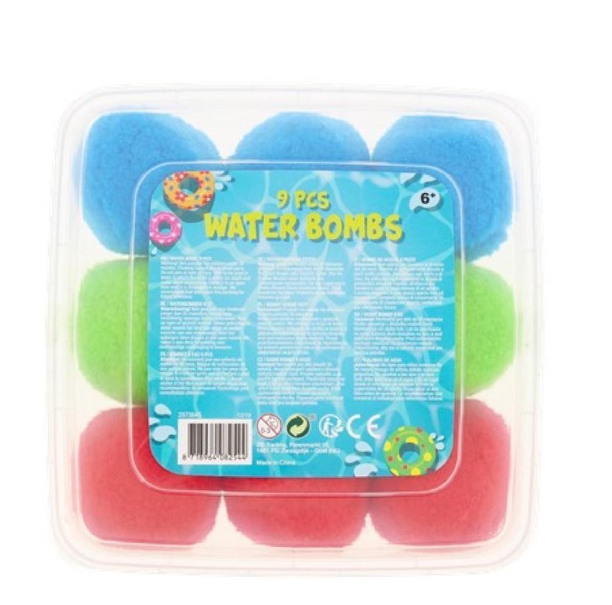 Waterzone Splashballen Blauw/Groen/Rood 9 Stuks