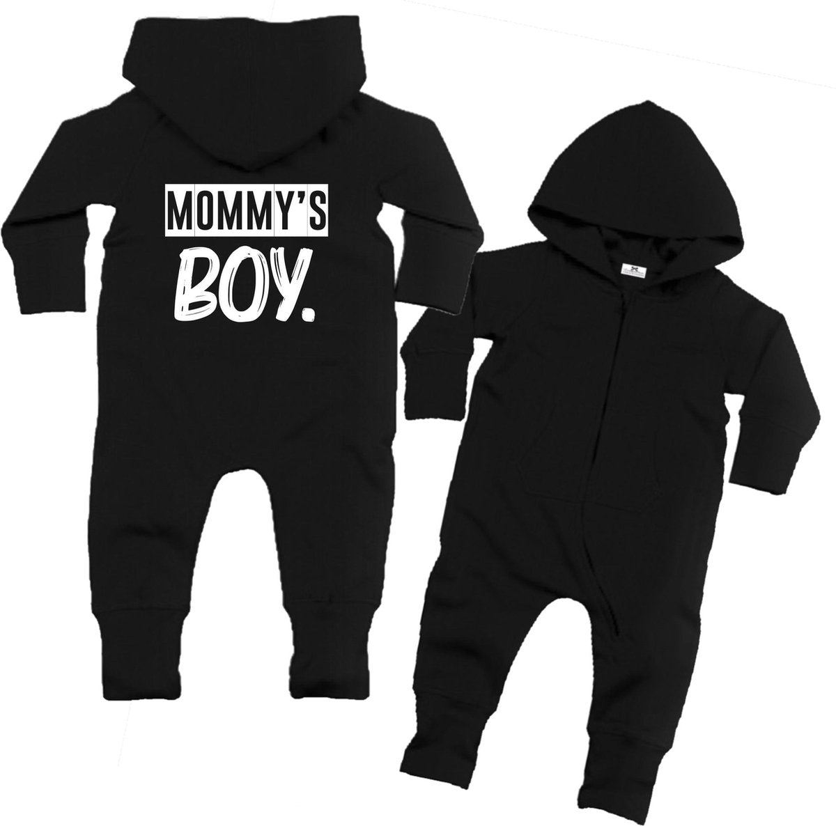 Onesie mommy's boy-zwart-wit-Maat 92-98