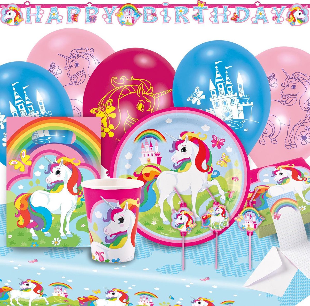 Unicorn verjaardag pakket 68 stuks Amscan