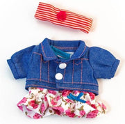 Miniland Poppenkleertjes Girl Junior 21 Cm Blauw/rood 3-delig