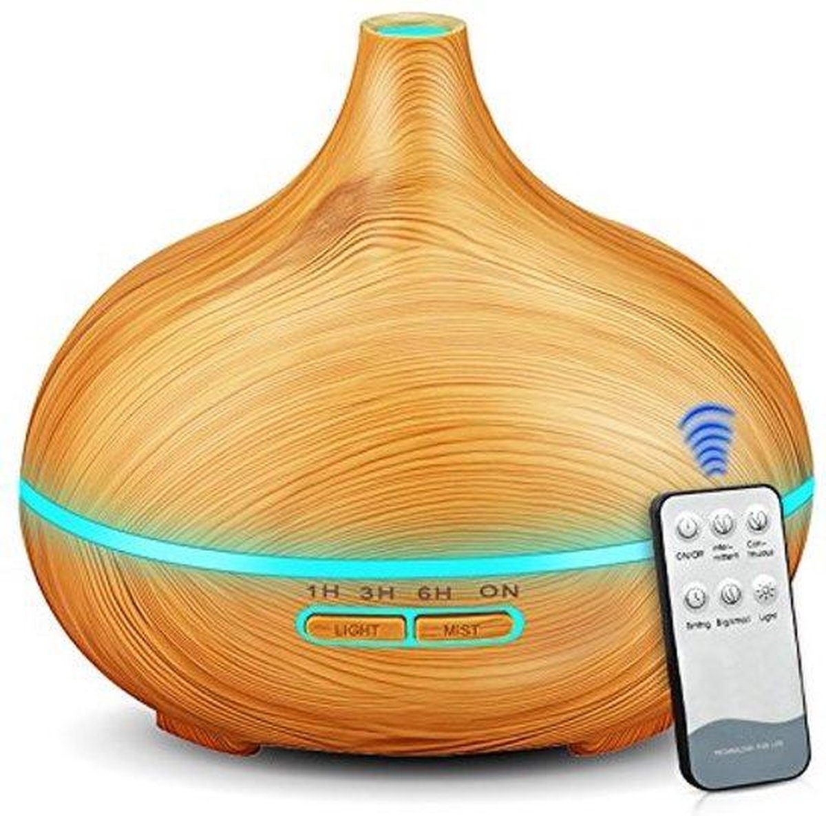 Luxe Aroma Diffuser 400ML - Woodgrain Hout Design- Met afstandsbediening