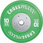Gekleurde Competitie Olympische Bumper Plate 50mm 10 kg - groen