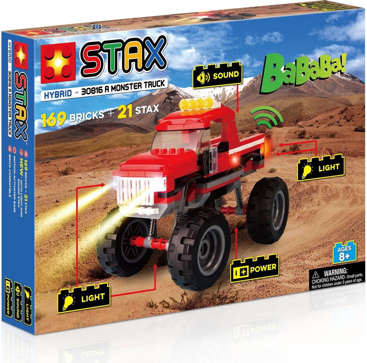 STAX Hybrid 30816 Monster Truck Rood - Bouwset met LED Licht & Geluid
