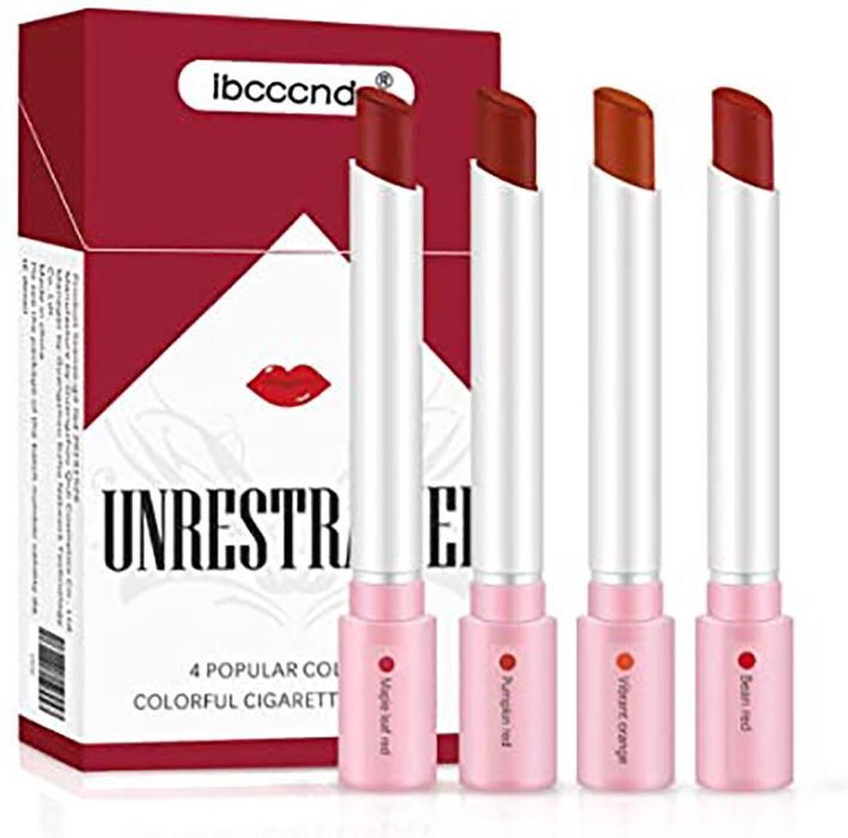 Geschenkset vrouwen | Make up set verjaardag geschenk Matte Cigarette Lipstick Pack Set | 4 Colors Red Moisturizer Smooth Lip Stick | Long Lasting Waterproof Liquid Lipstick