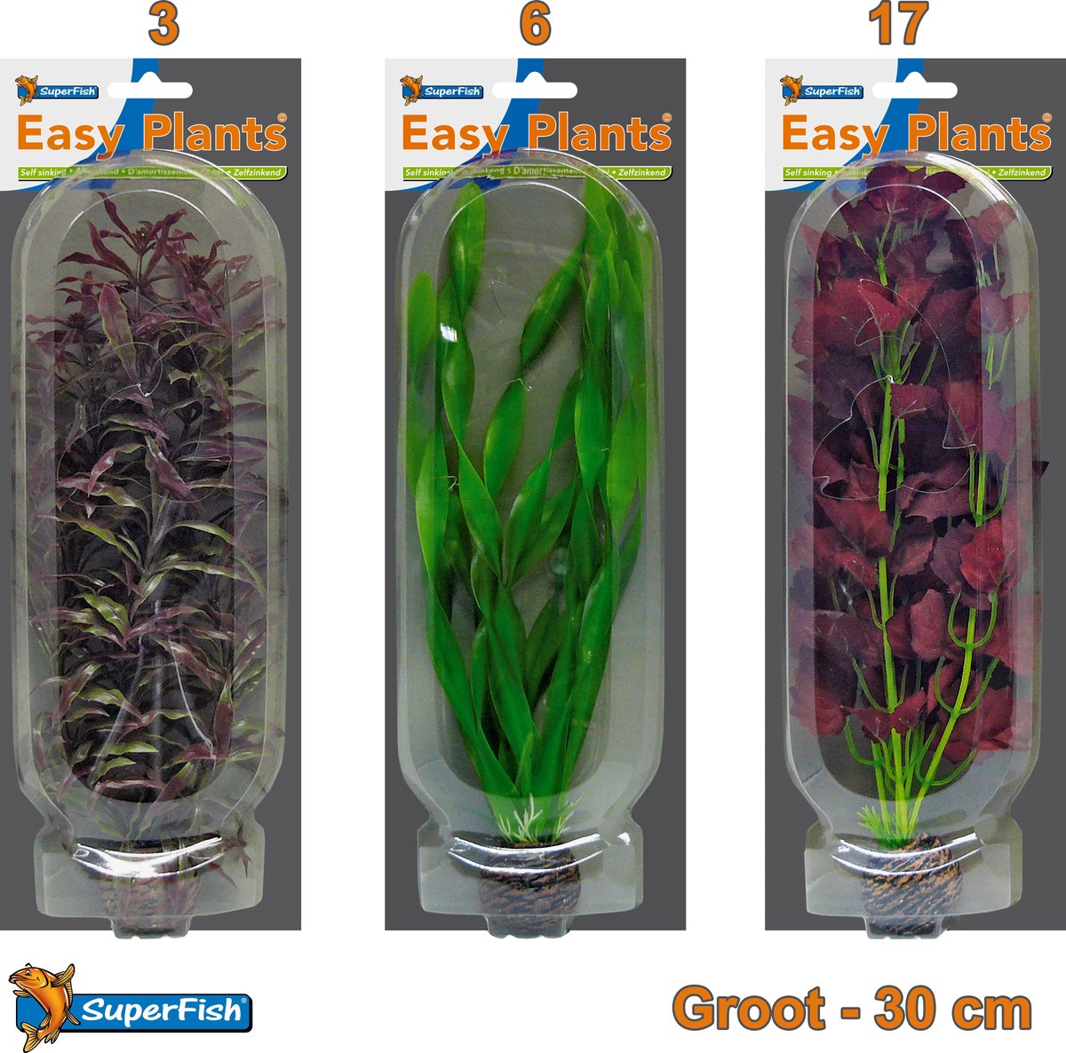 Easy Plants Aquarium kunst planten groot (Combinatieset 3)