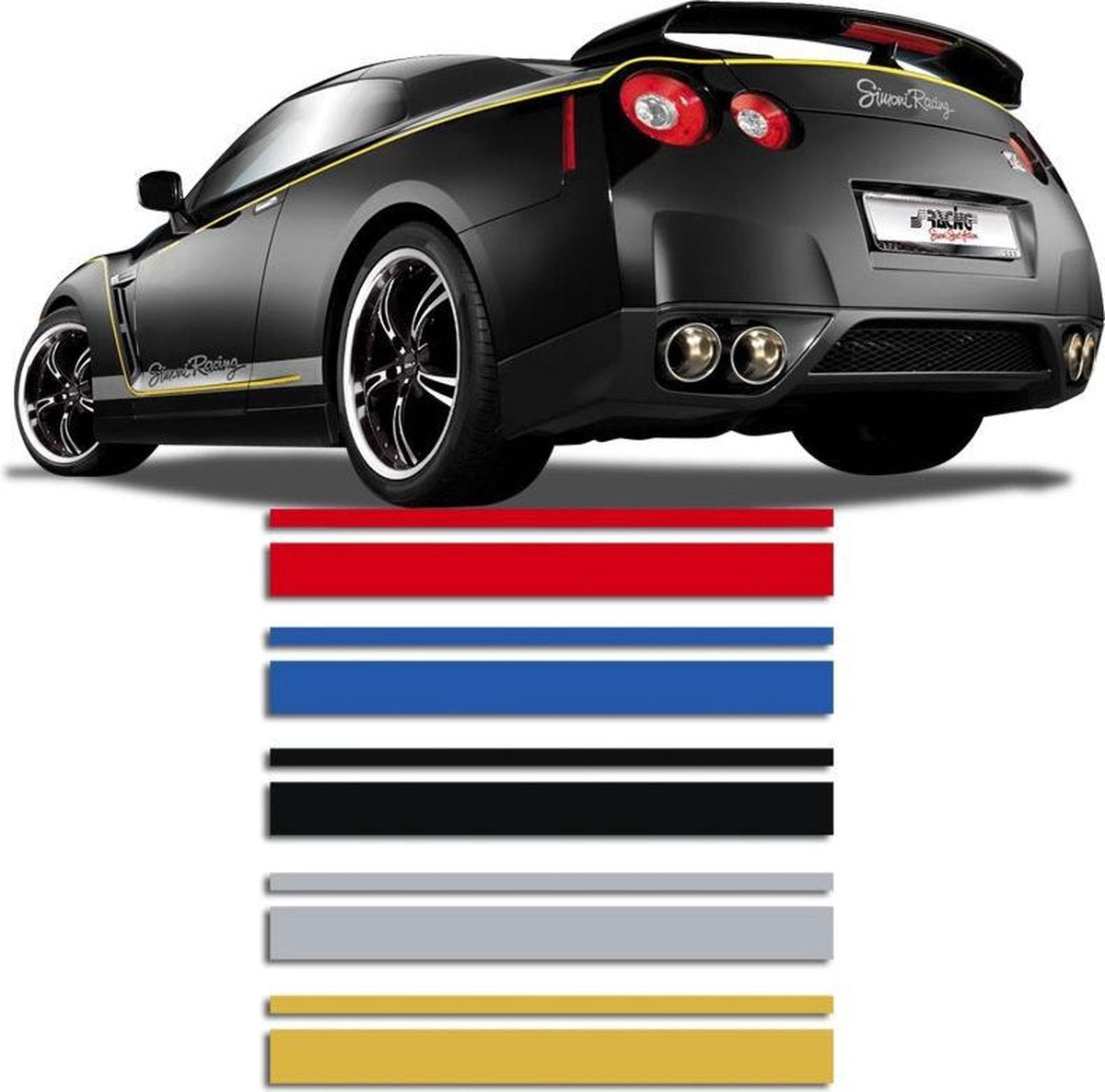 AutoStyle Universele zelfklevende striping AutoStripe Cool350 - Rood - 2+3mm x 975cm