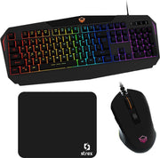 Strex Gaming Set Bedraad - Toetsenbord en Muis + Muismat - LED RGB Sfeerverlichting - QWERTY