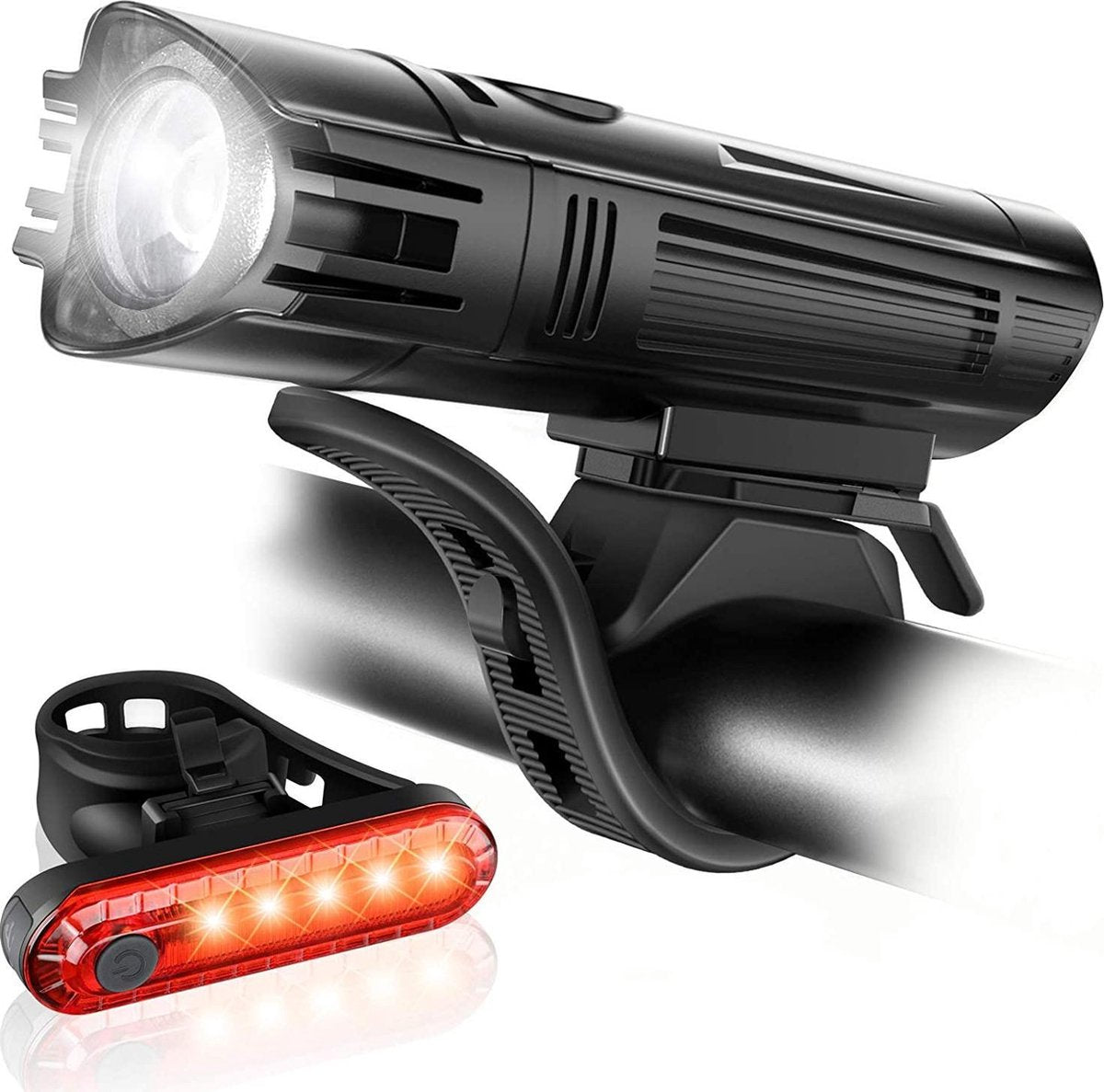 Fietslamp Led USB Oplaadbare Batterijen AA Verlichting Wielrennen - Koplamp AAA - Bartief®