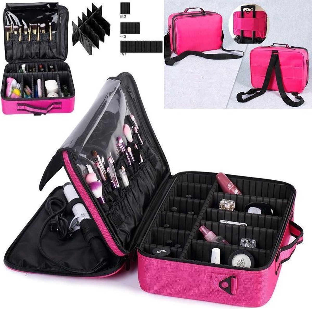 VDD Visagie Make-up Koffer - Beauty Case - Reiskoffer - Groot
