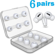 MaxiQualis AirPods Pro Vervanging Silicone Tips 6 Paar (wit) S/ M /L met Case - Geluidsisolerend - Beter dan Origineel