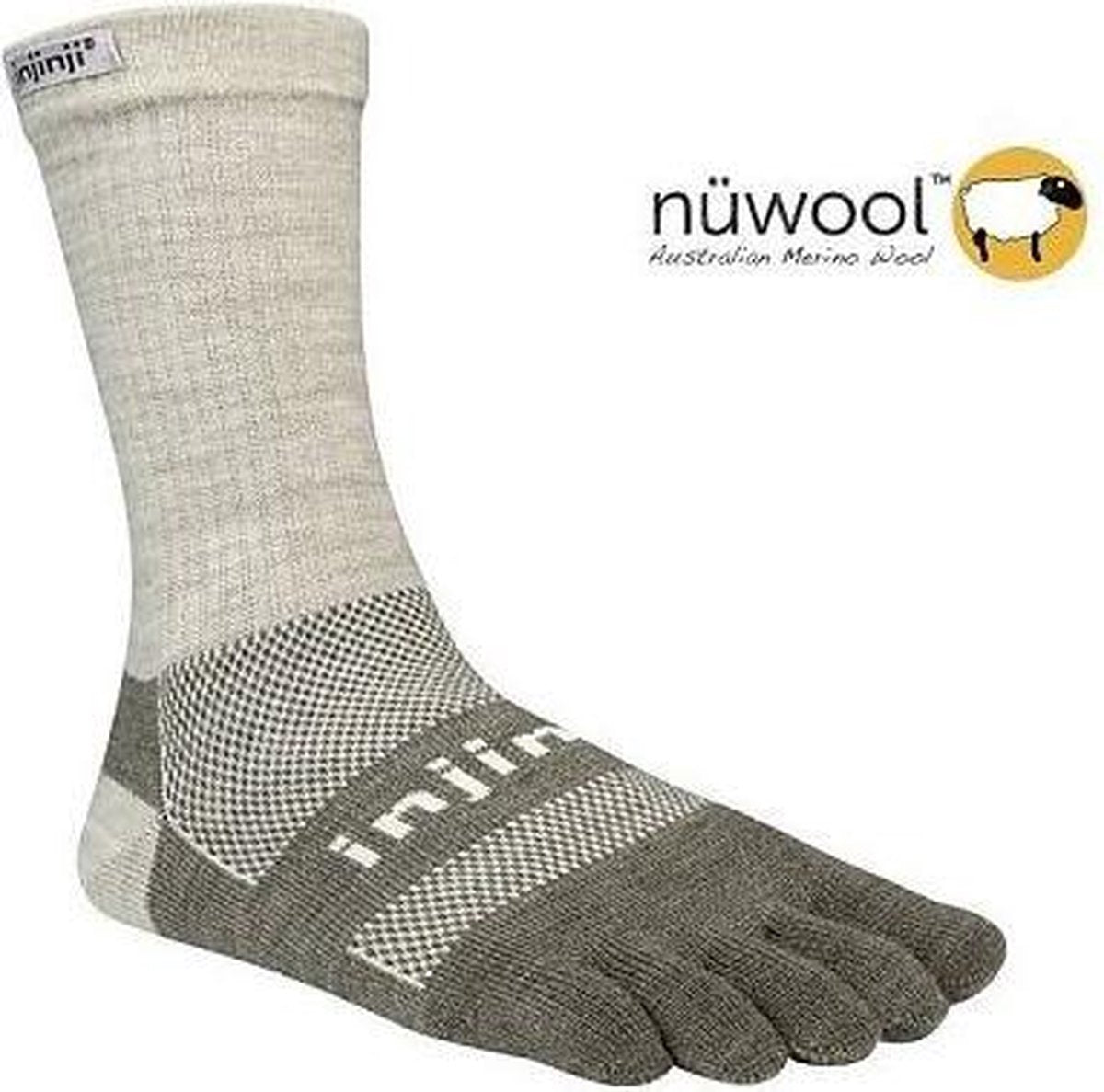 Injinji Outdoor Crew Nüwool Unisex 223370 - Meerkleurig oatmeal Unisex - 47