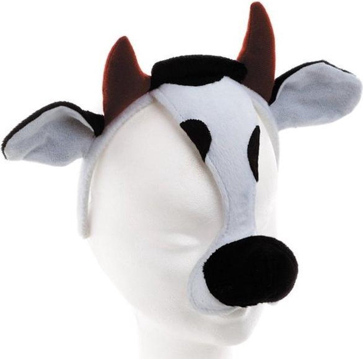 Feestbeest.nl Dierenmasker koe met geluid op diadeem