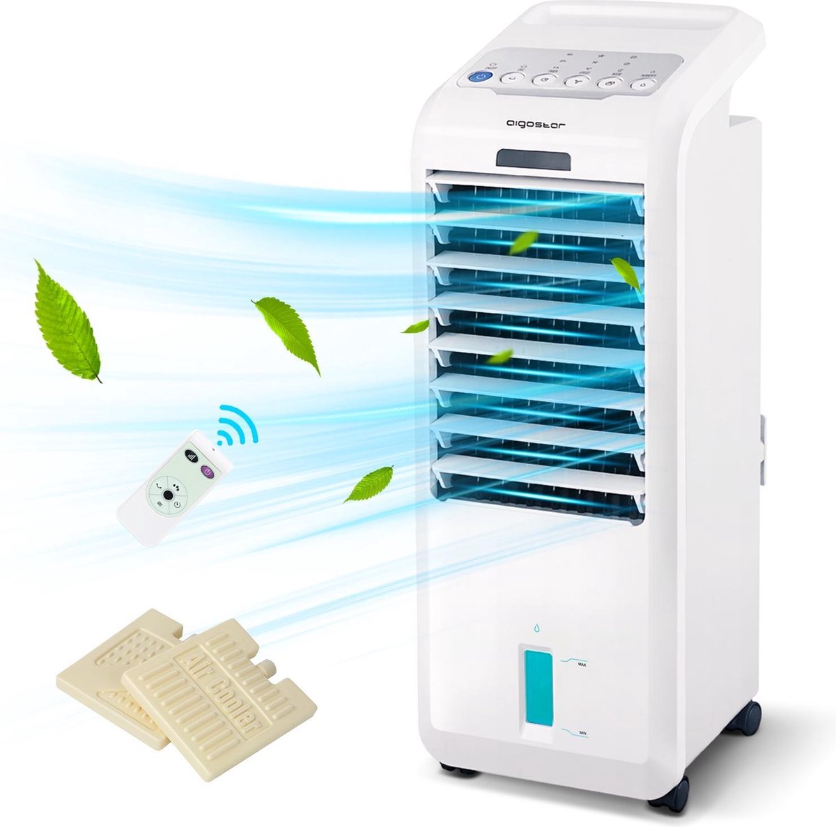 Aigostar Koud 33JTL 3-in-1 Mobiele Aircooler - Luchtkoeler/ventilator/Luchtbevochtiger - Wit