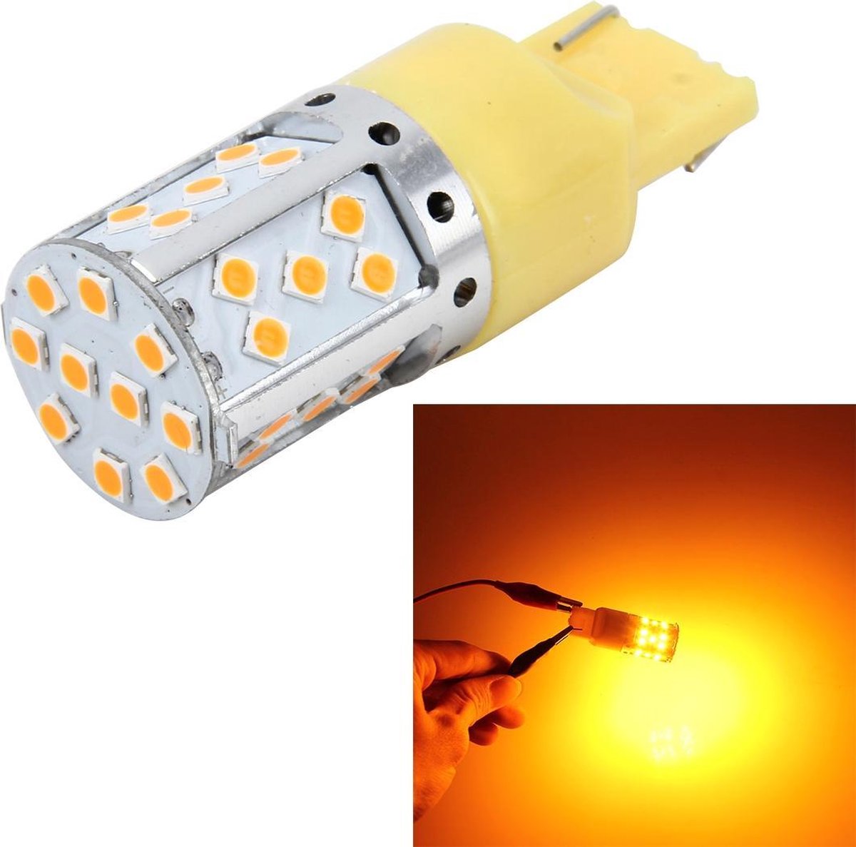 7440 DC 12V 18W Auto Auto Turn Light Backup Light met 35 LEDs SMD-3030 Lampen (Geel Licht)